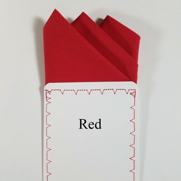 NEW Red 100% Cotton Pre-Folded Pocket Square Handkerchief Insert - Picture 3 of 8